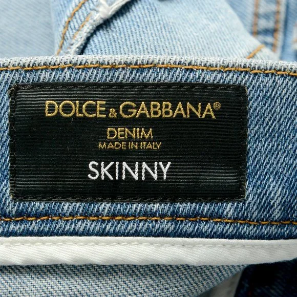 Dolce & Gabbana Men's Skinny Light Blue Distressed Jeans US 42 IT 58
